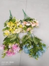 We are selling artificial chrysanthemums at low prices in stock in the warehouse, including 5-head, 6-head, 7-head artificial flowers, plastic flowers, and DIY decorative flowers Item Picture